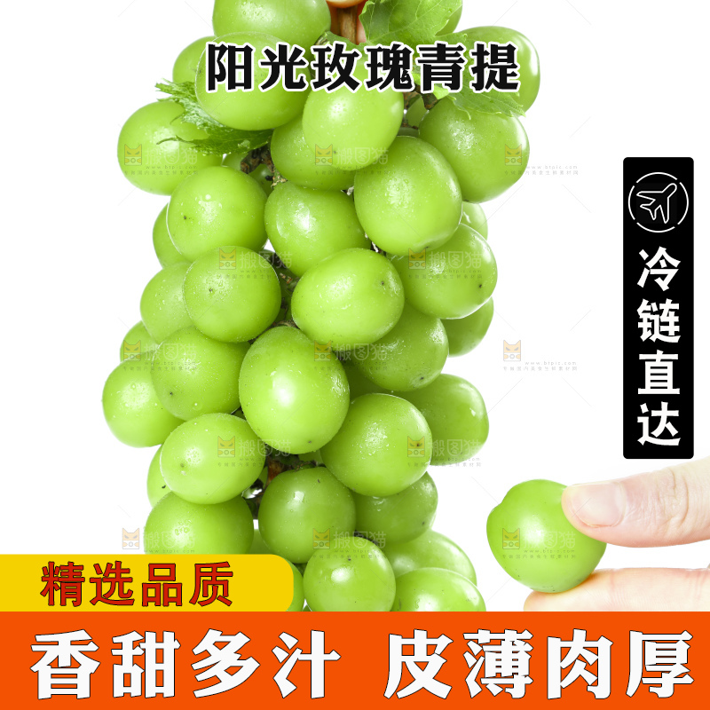 手里拿着无籽青提