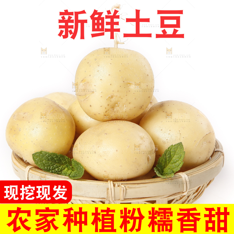 竹篮里放着土豆