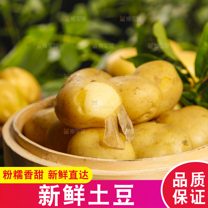 竹笼里放着云南小土豆