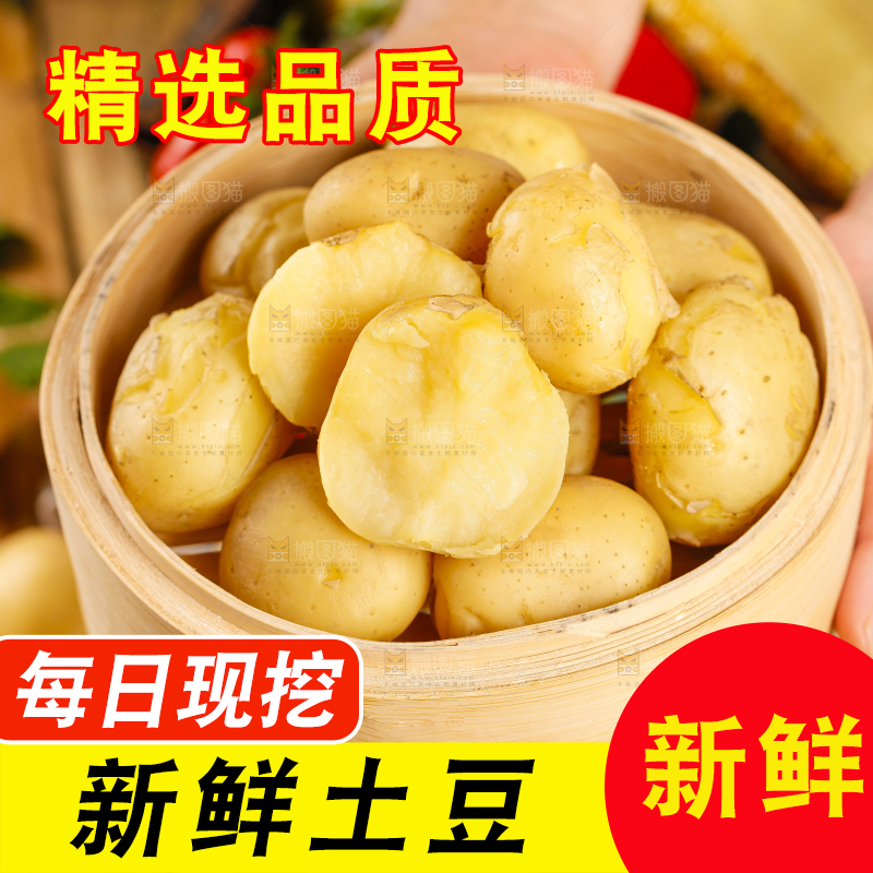 竹笼里放着小土豆