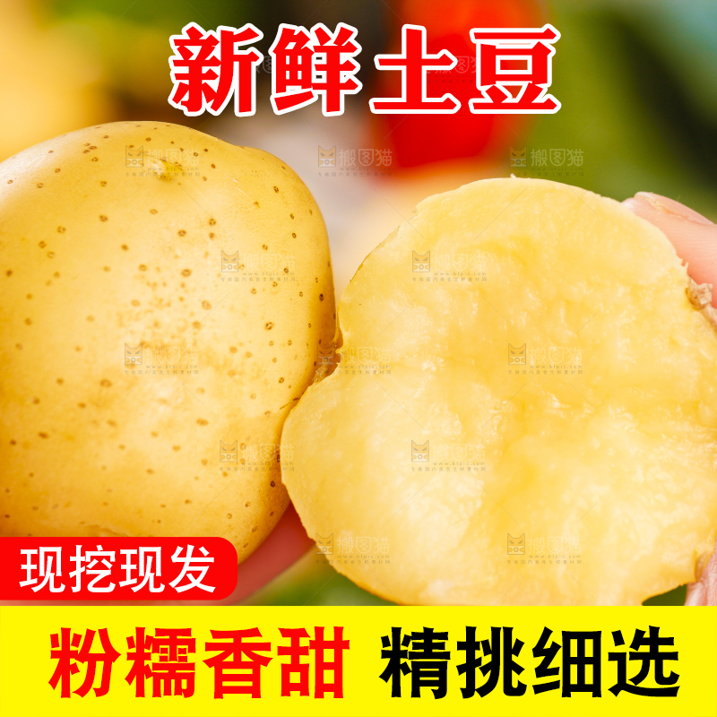 手里拿着小土豆