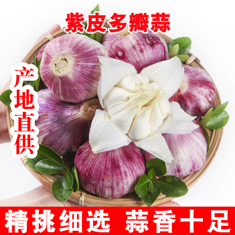 竹篮里面放着紫皮蒜
