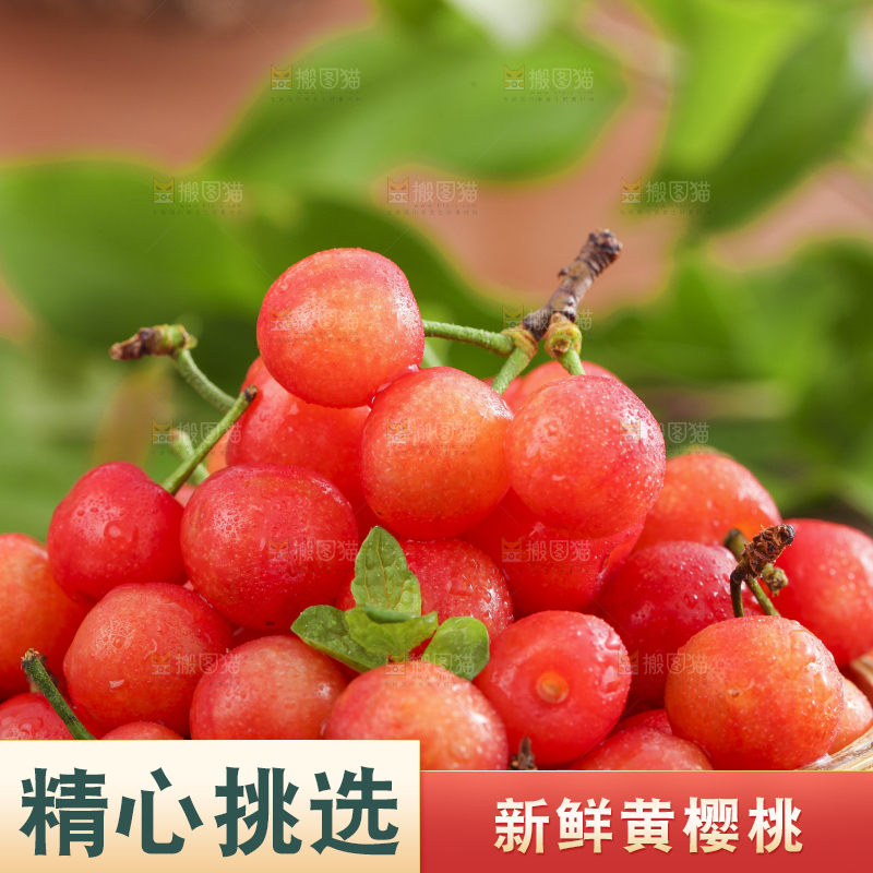 竹篮里装着水晶樱桃