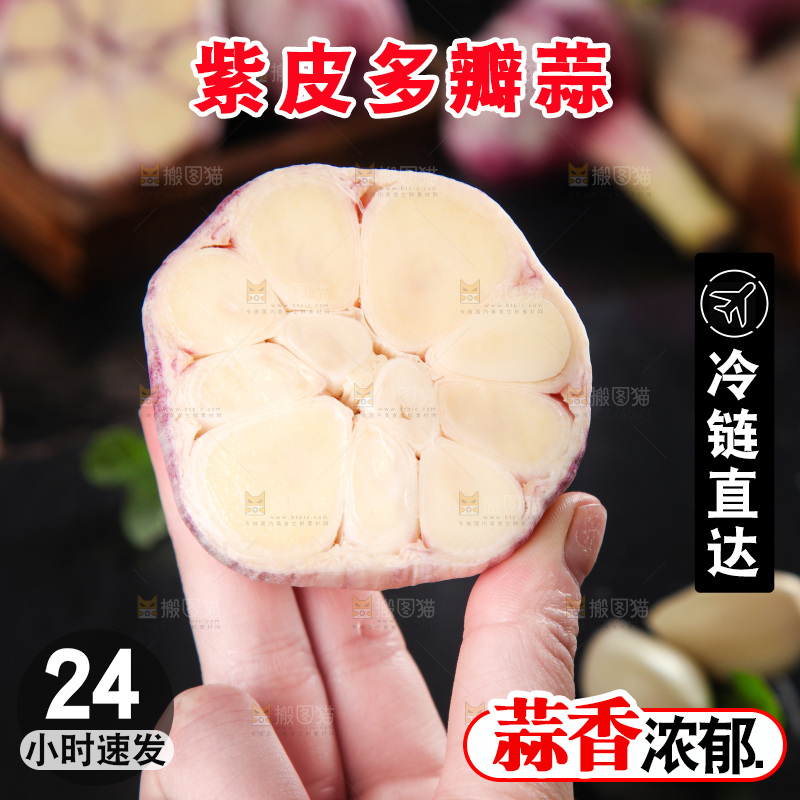 手里拿着紫皮大蒜