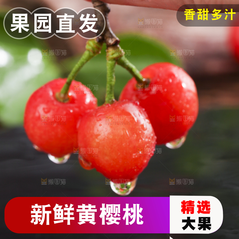 手里拿着黄樱桃
