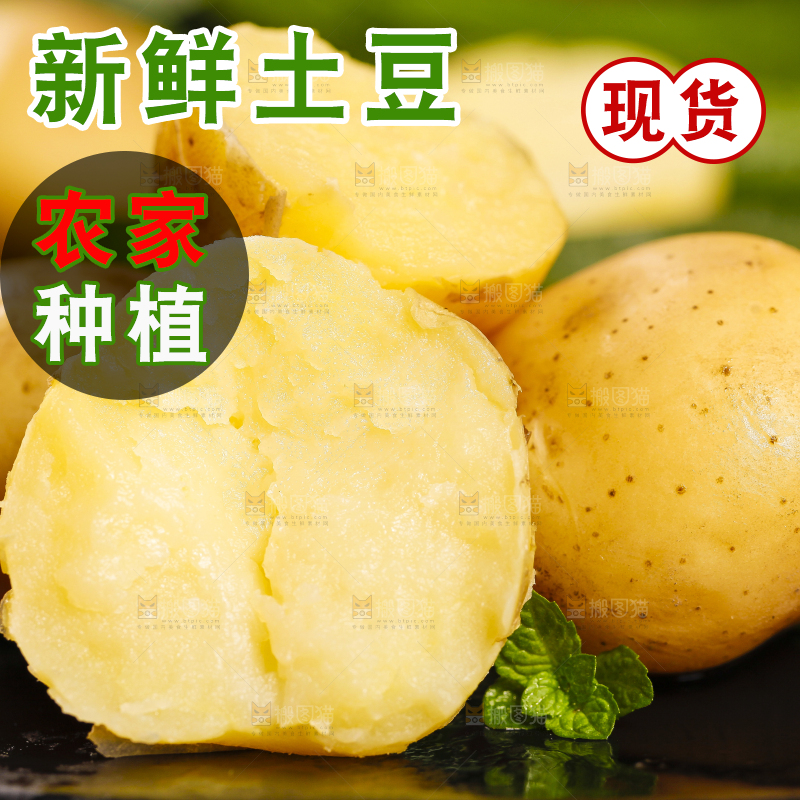 黑石板上放着小土豆