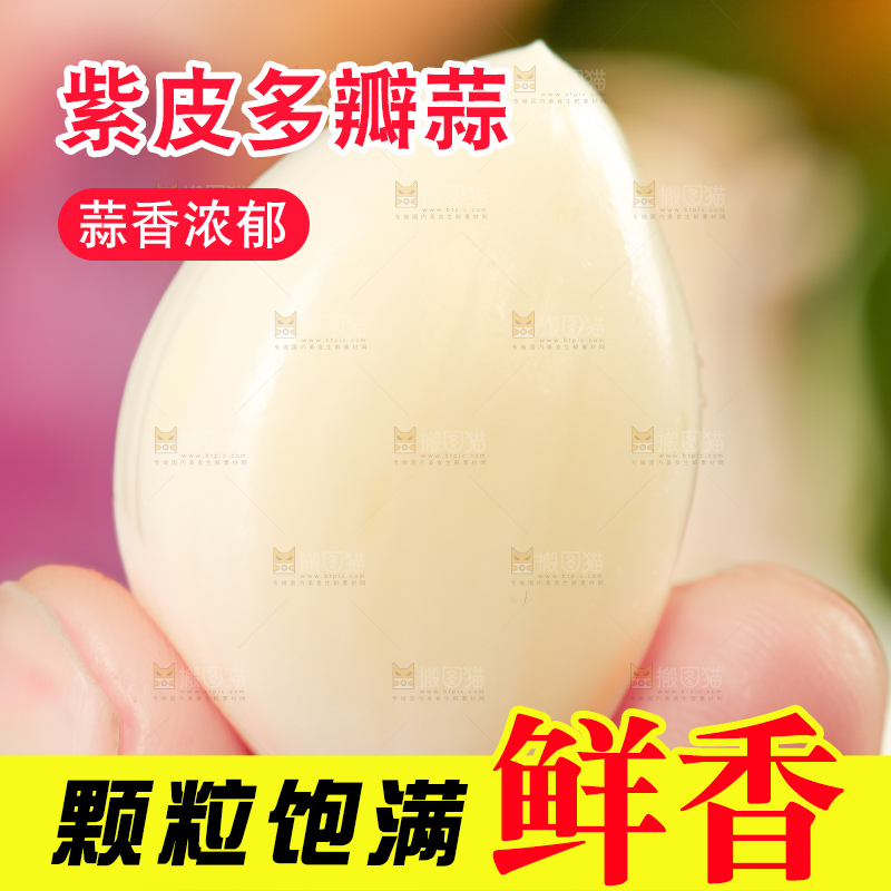 手里拿着云南紫皮大蒜