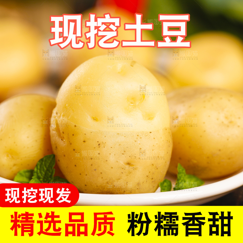 盘子里装着小土豆