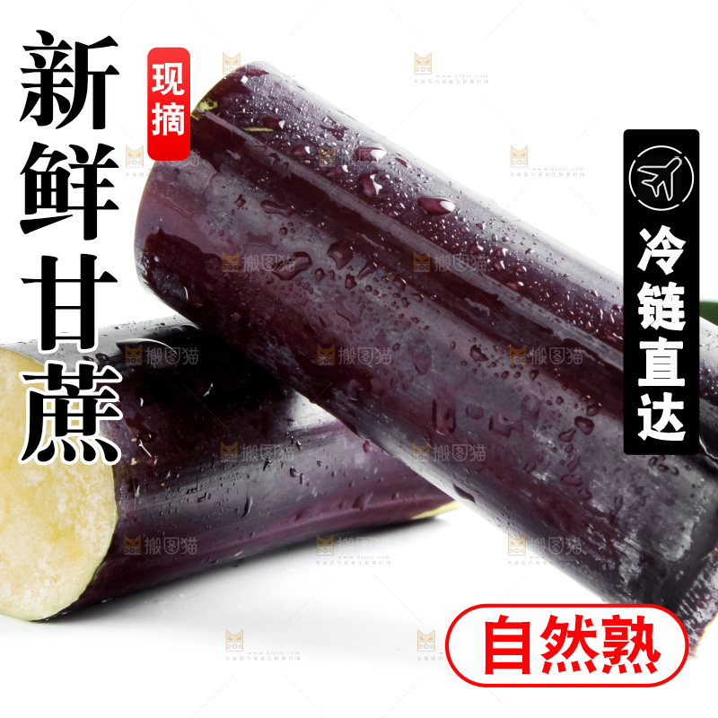 白底上放着甘蔗