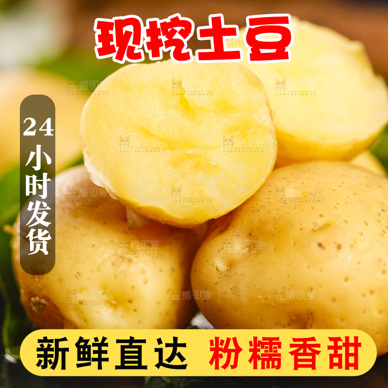 黑石板上放着小土豆