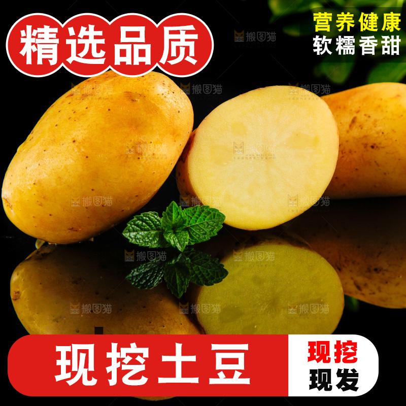 黑底上放着云南黄心土豆