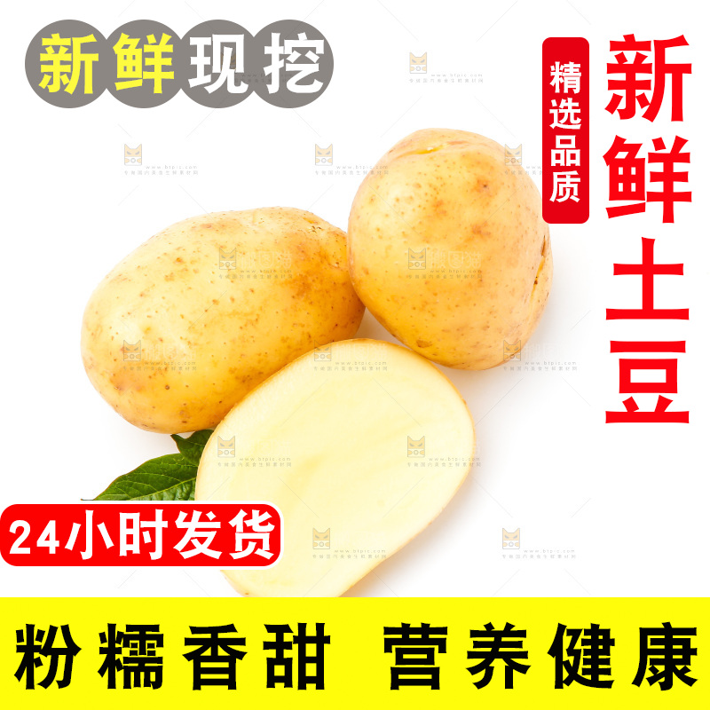 白底上放着云南黄心土豆