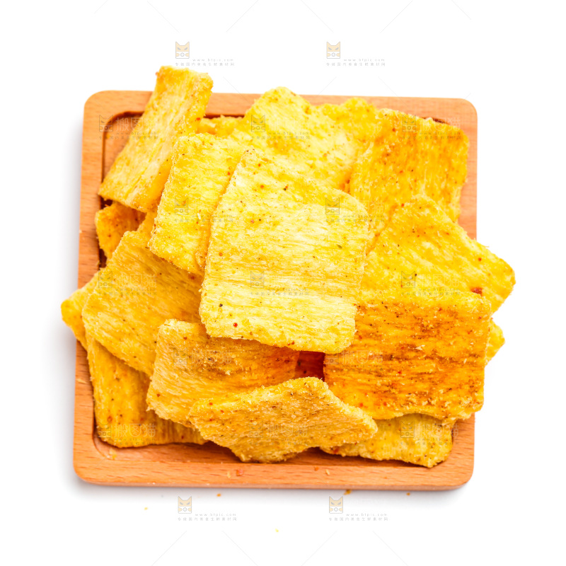 白底上放着麻辣锅巴