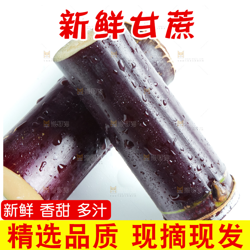 白底上放着甘蔗