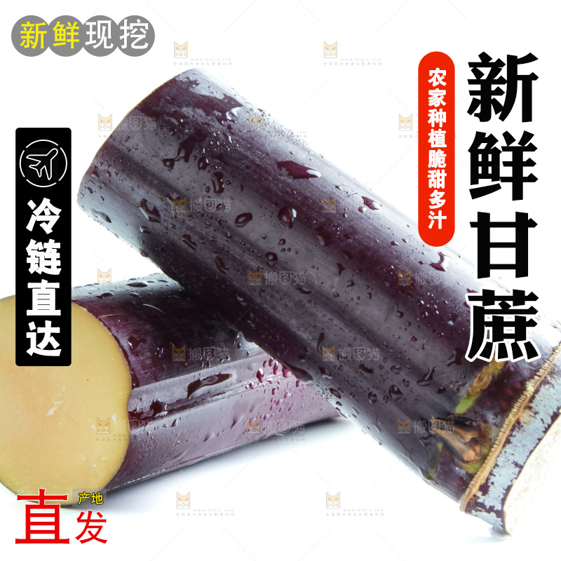 白底上放着甘蔗