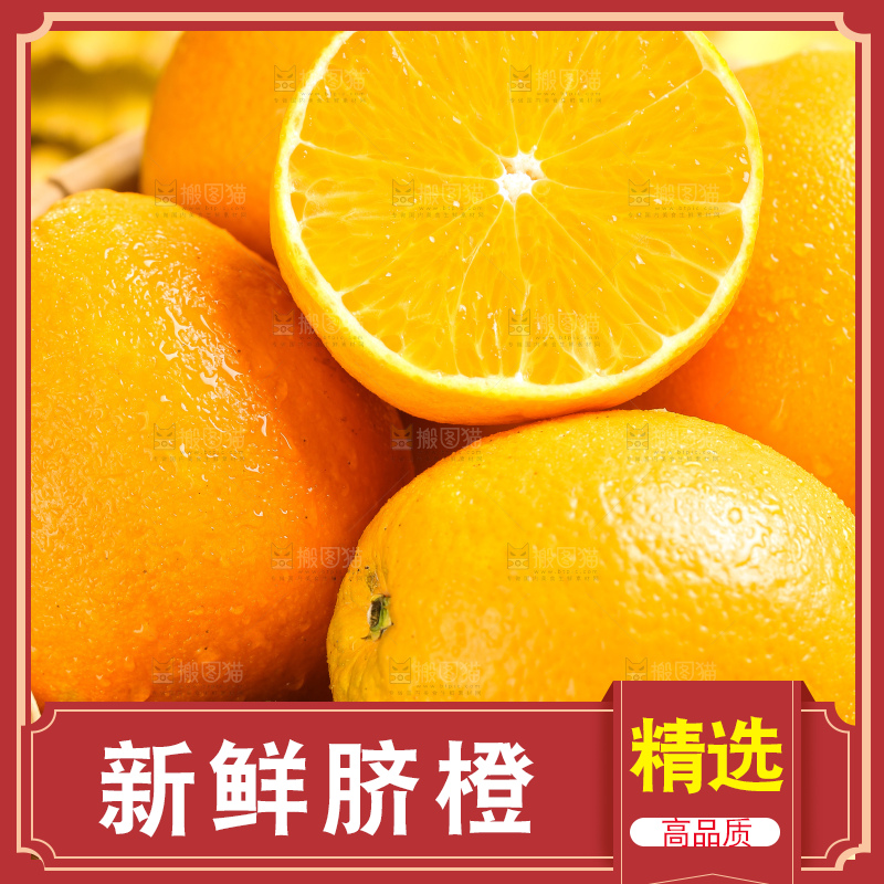叶子上的新鲜脐橙