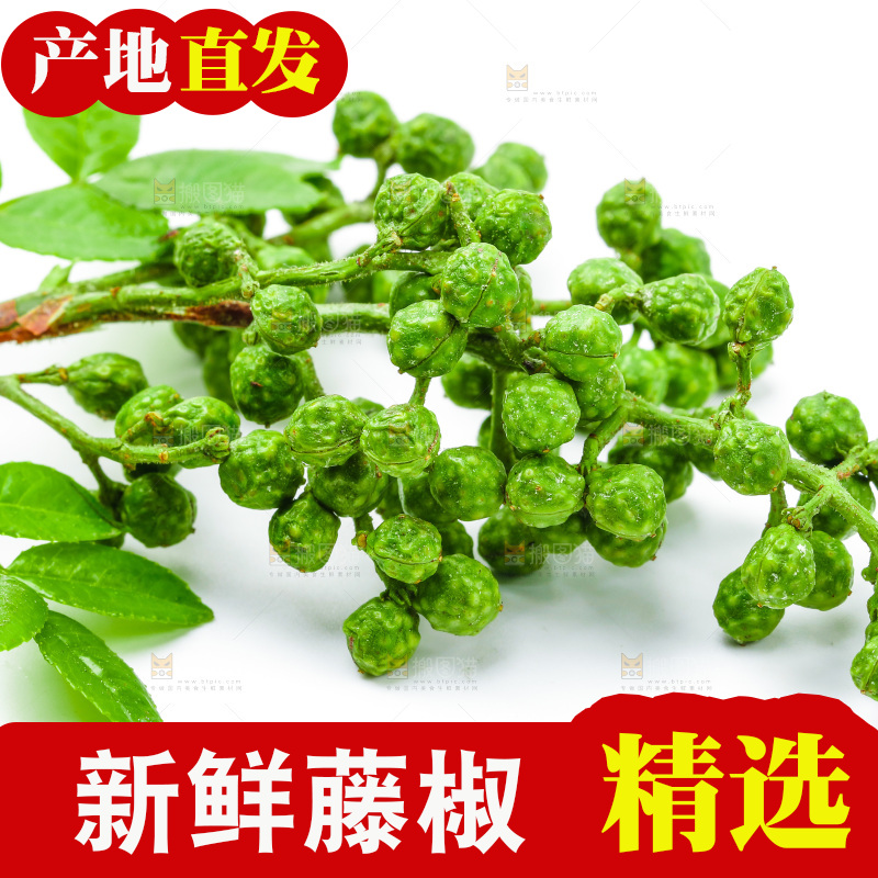 白底上的新鲜藤椒