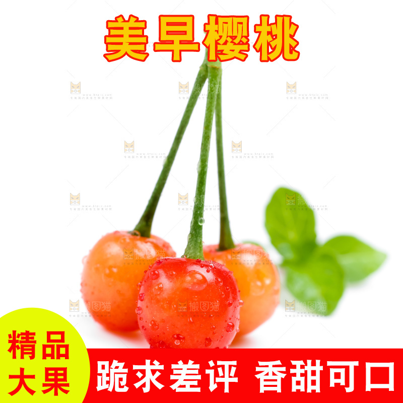 白底上的樱桃