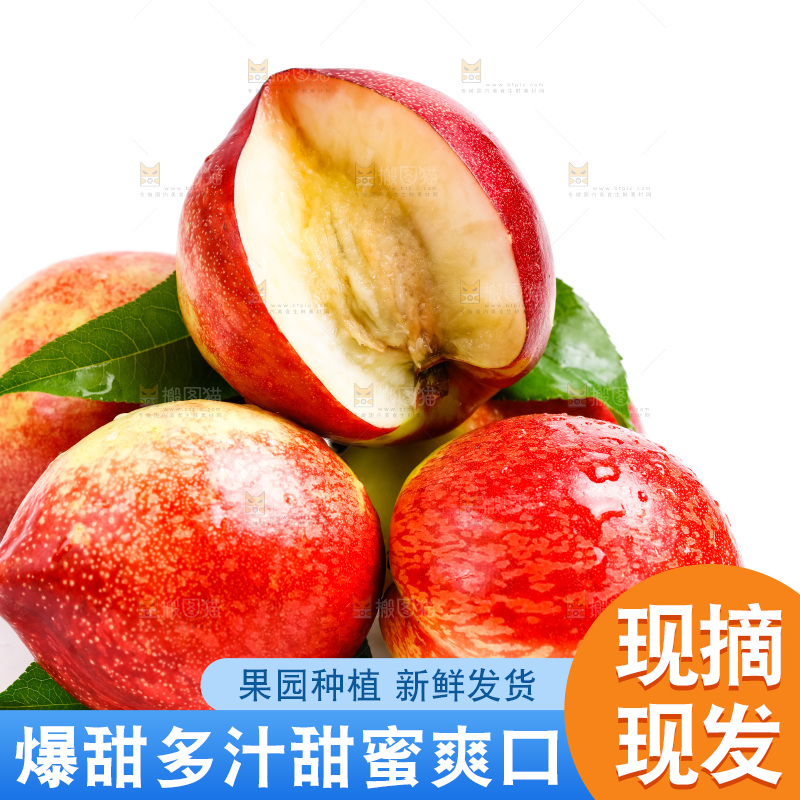 白底上放着陕西白心油桃