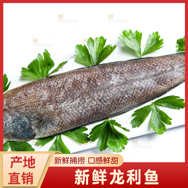 白底上放着一盘龙利鱼