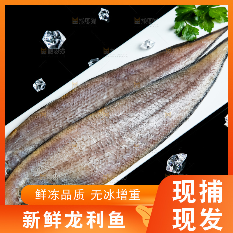 黑底上放着一盘龙利鱼