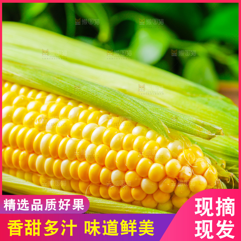 木底上的新鲜玉米