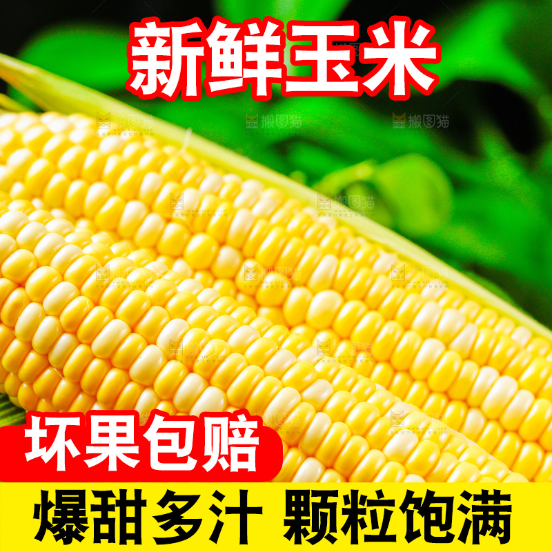 木底上的新鲜玉米
