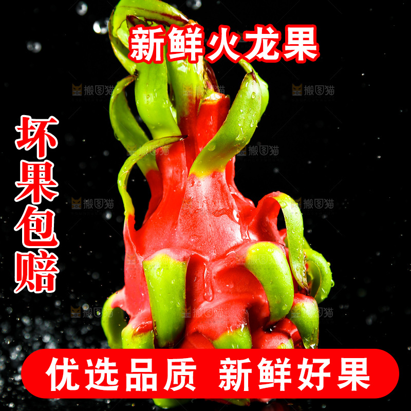 深底上的红心火龙果