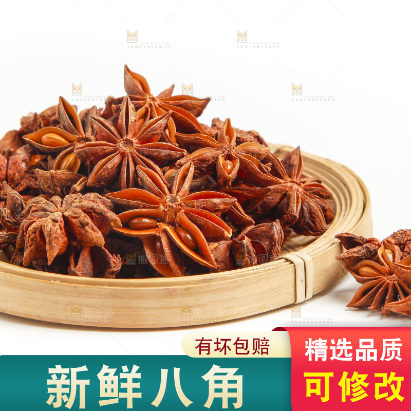 广西八角放在白底上