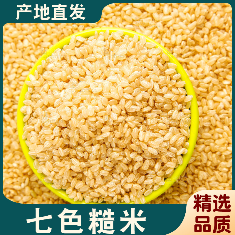 东北糙米放在白底上