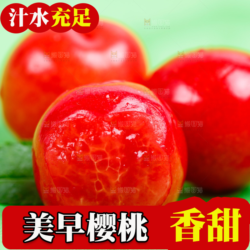 烟台樱桃放在浅底上