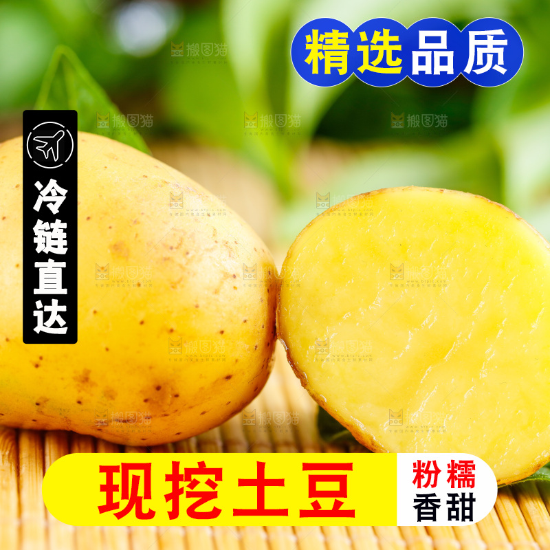 浅底上放着切开的黄心土豆
