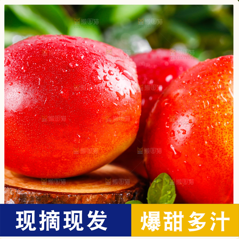 白底上的新鲜油桃