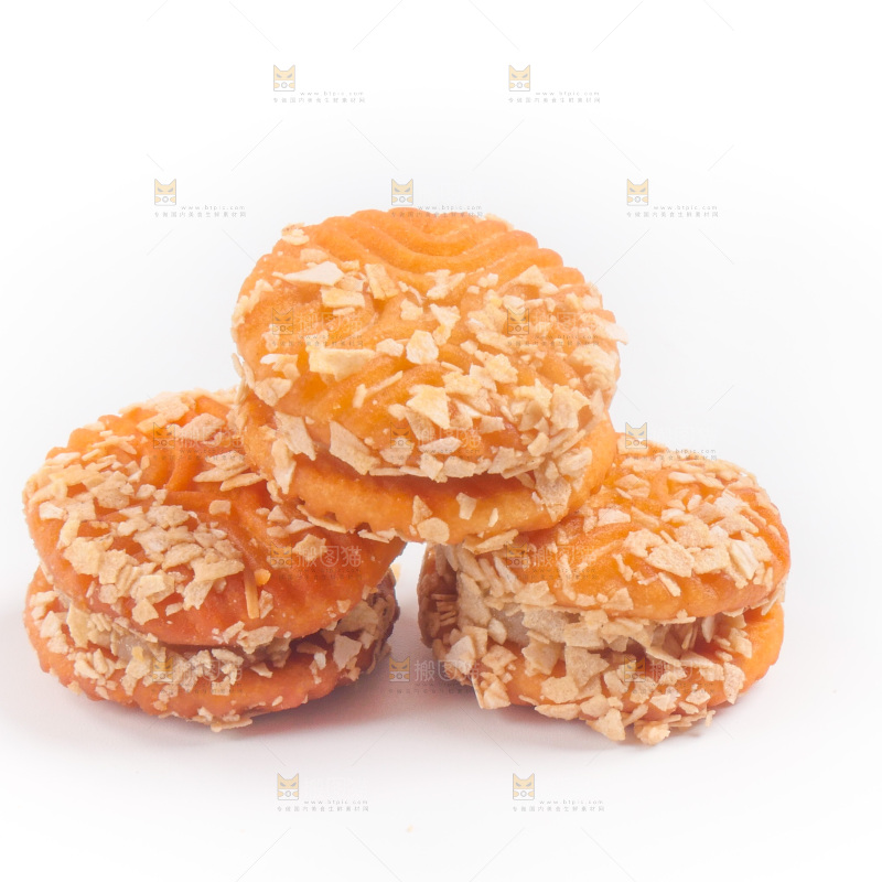 白底上的饼干
