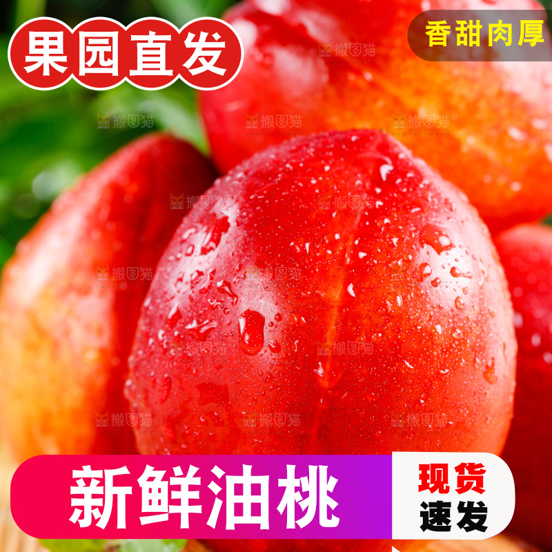 白底上的新鲜油桃