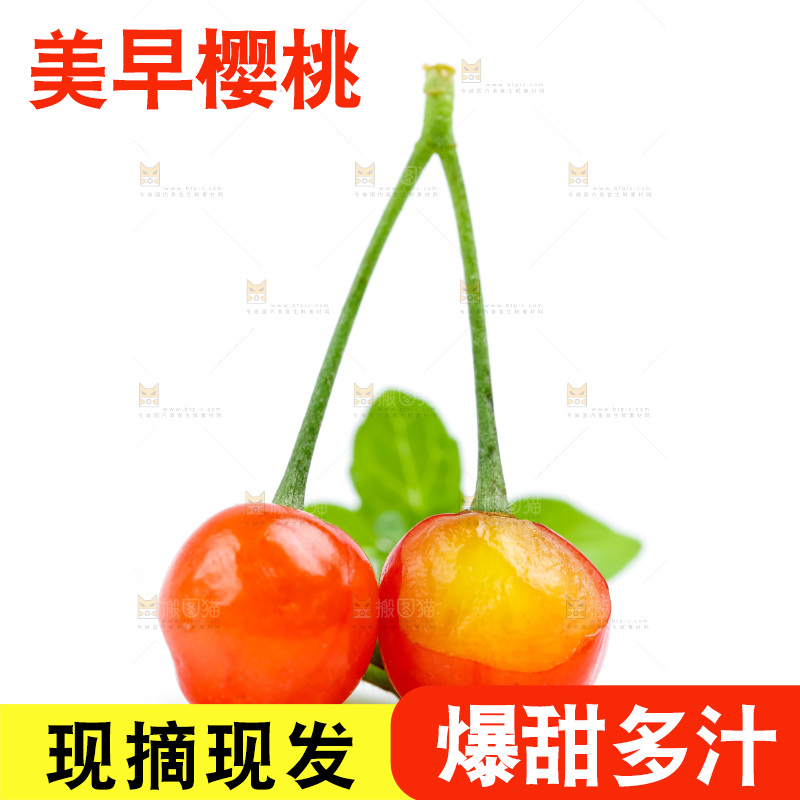 白底上的樱桃