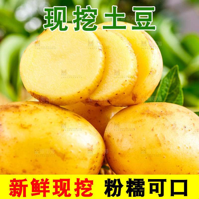 浅底上放着切开的黄心土豆