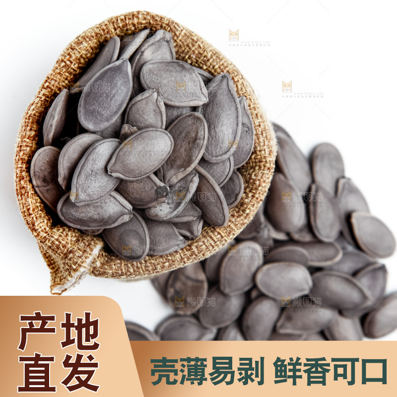 麻袋里装着黑南瓜子