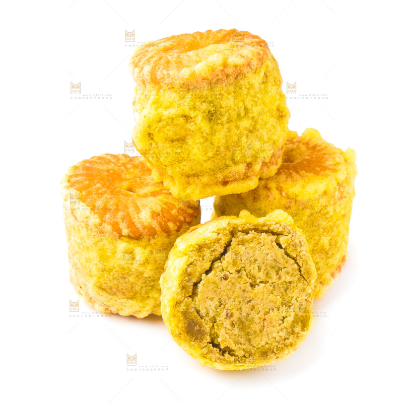 绿豆糕放在白底上