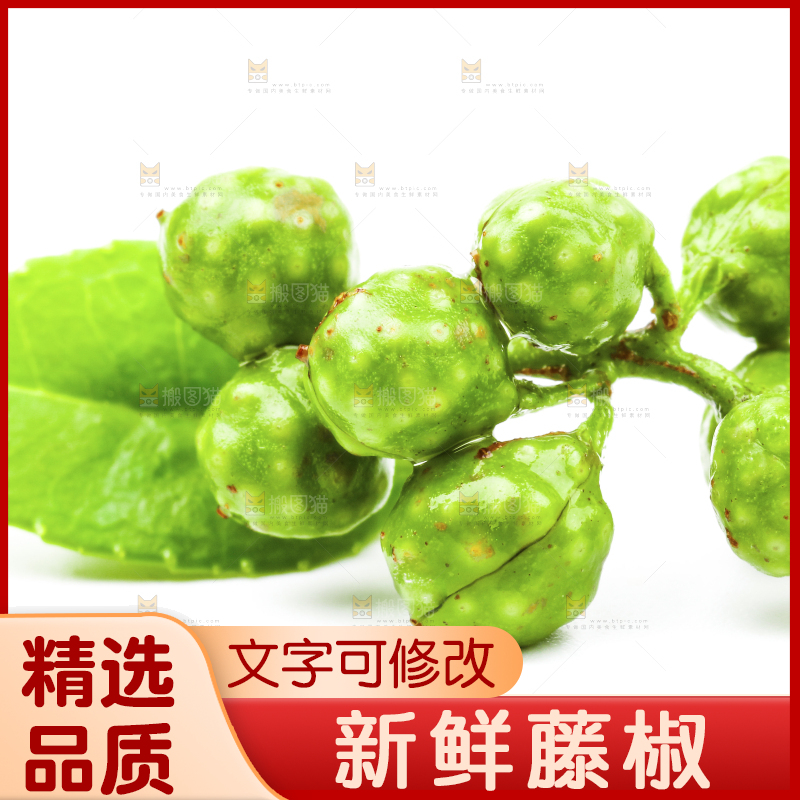 新鲜麻椒放在白底上