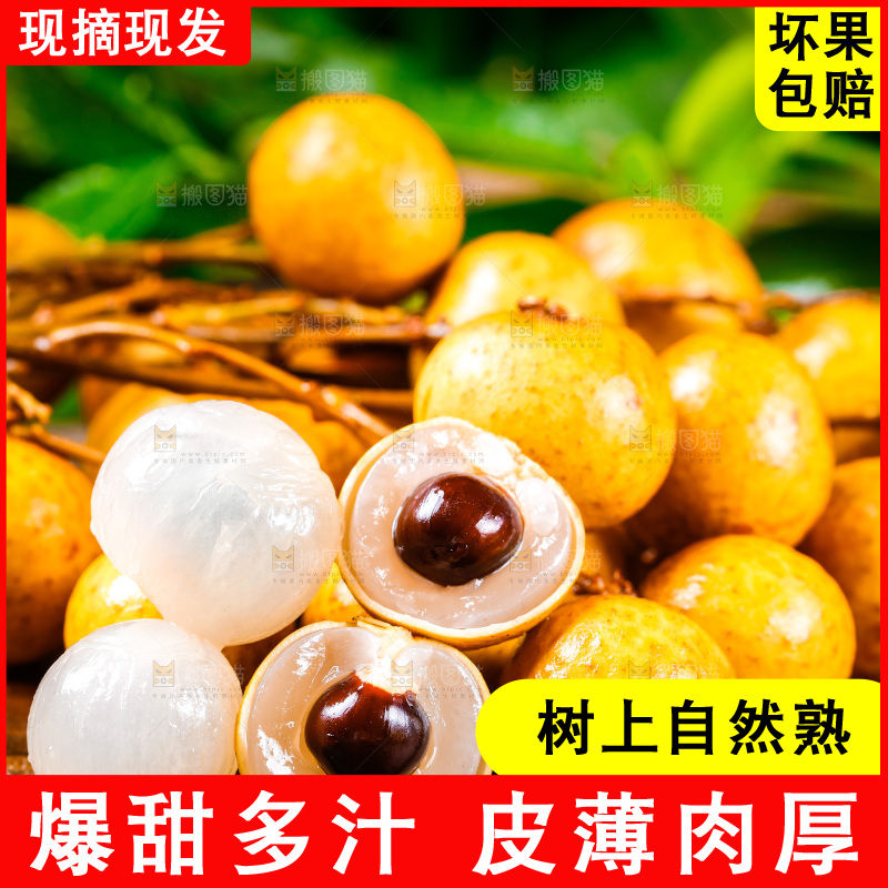 木底上放着新鲜龙眼