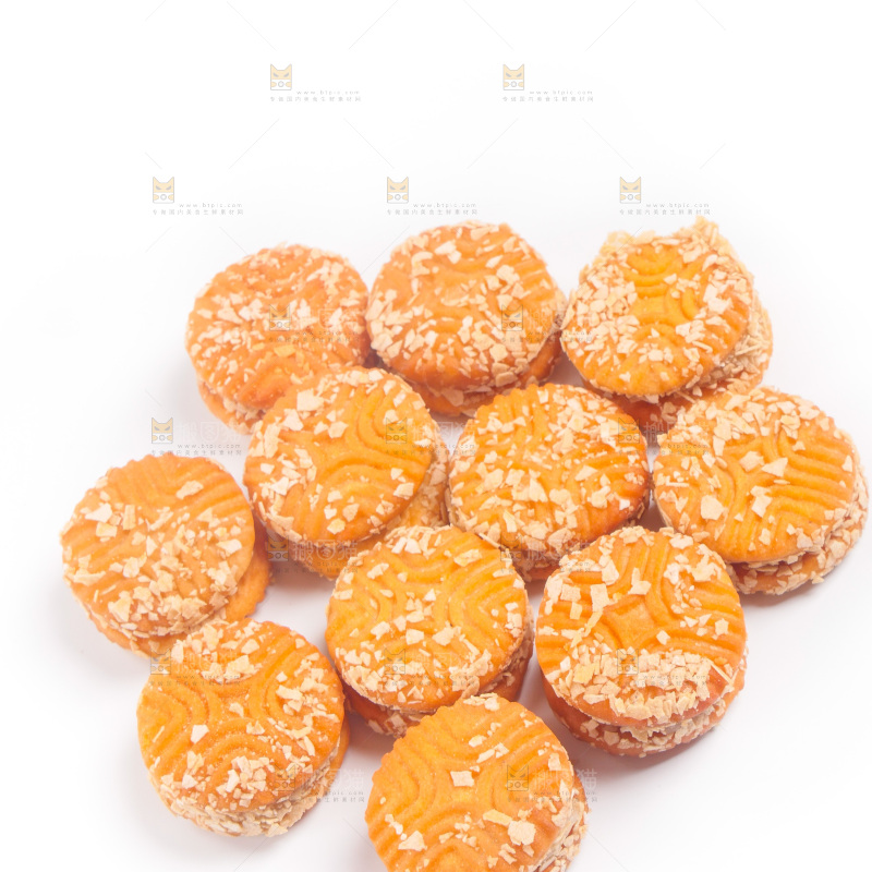 白底上的饼干