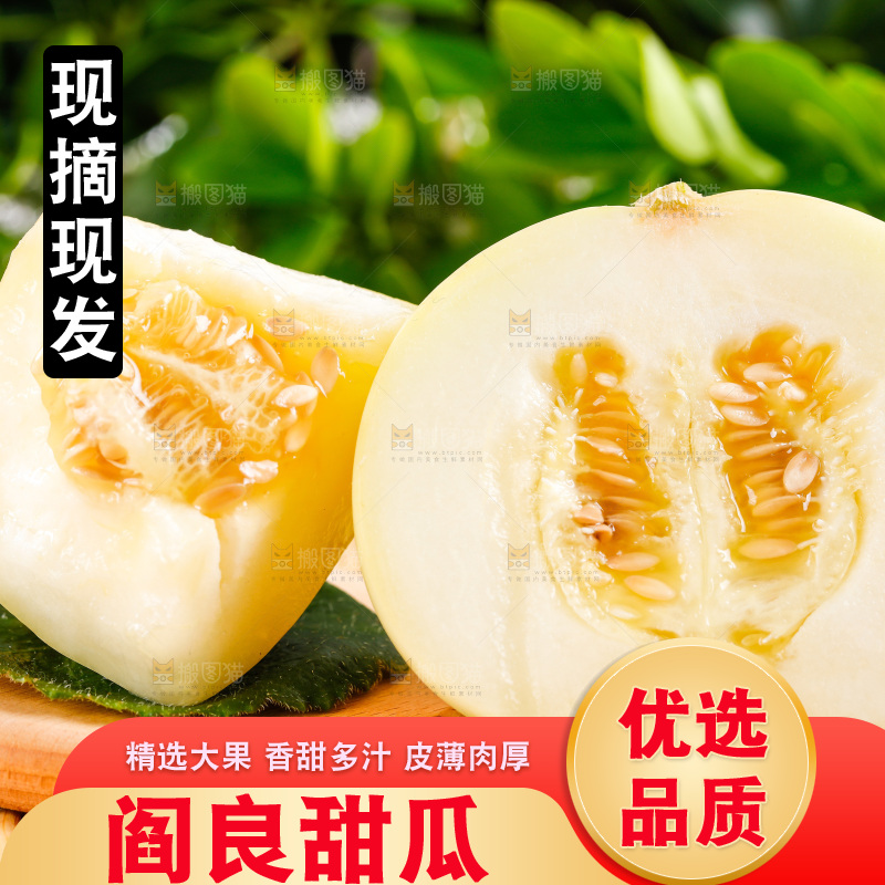浅底上的新鲜甜瓜