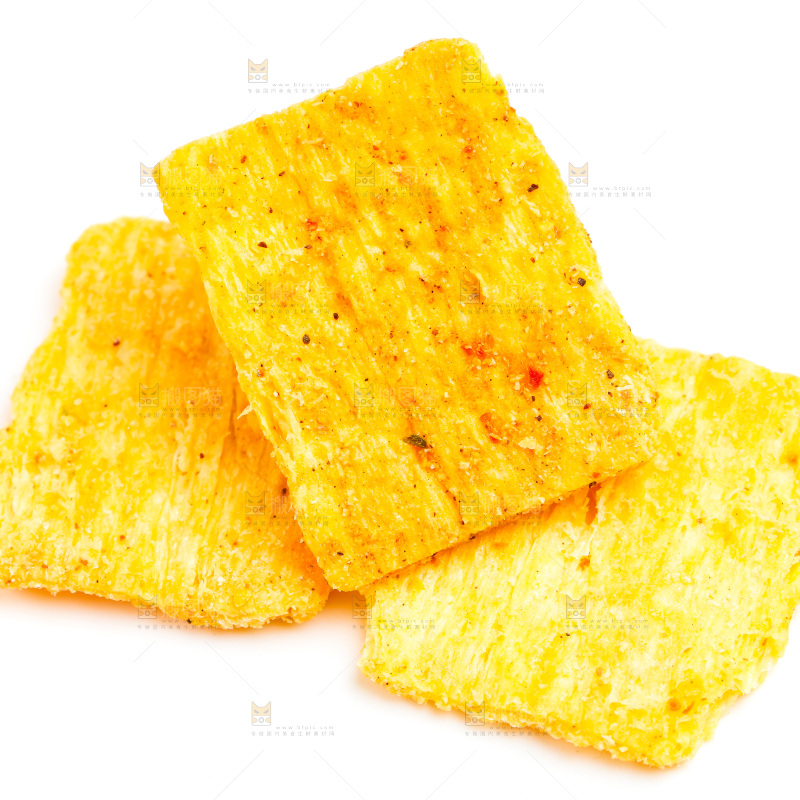 白底上放着麻辣锅巴