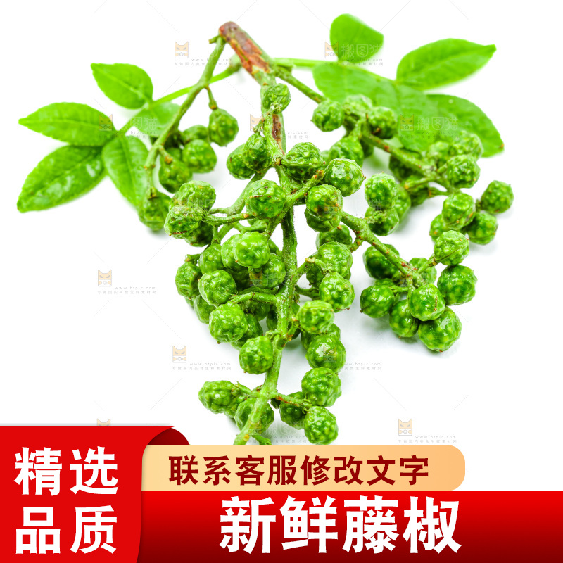 白底上的新鲜藤椒