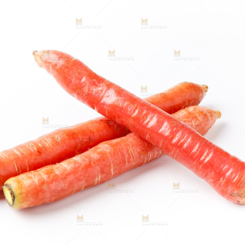 白底上的红胡萝卜