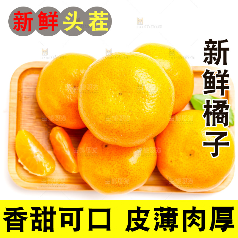 新鲜橘子放在白底上