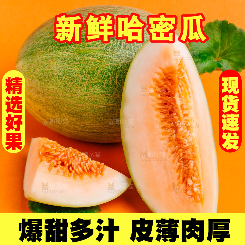浅底上放着新疆哈密瓜