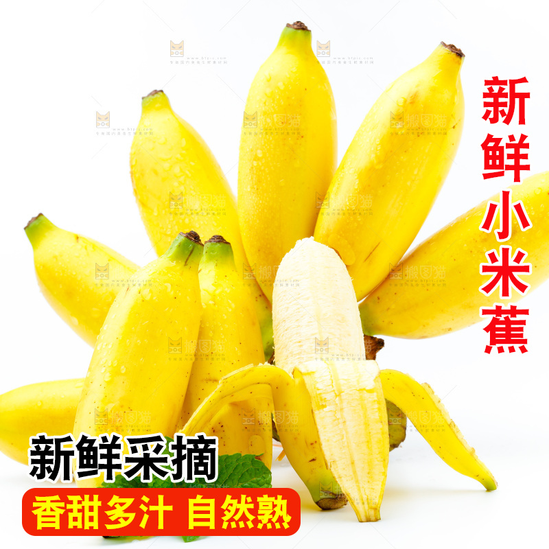 白底上放着广西小米蕉