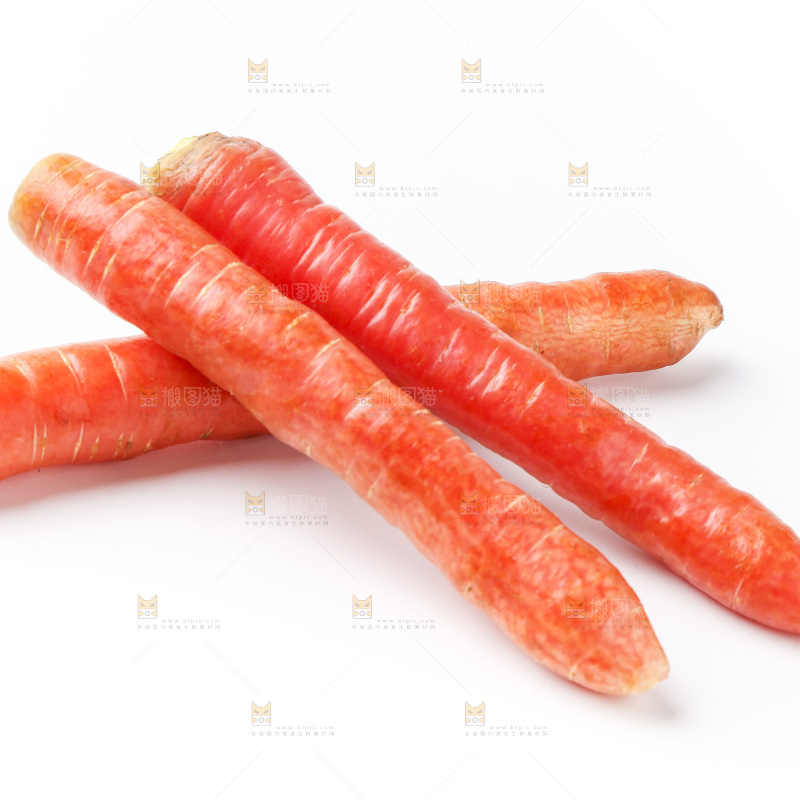 白底上的红胡萝卜